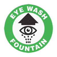 Panneau de signalisation au sol  Eye Wash Fountain , Adh&eacute;sif, Anglais avec pictogramme NRZ Safety Inc.