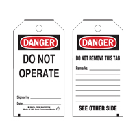 &eacute;tiquettes de verrouillage, Plastique, 3" la x 5-3/4" h, Anglais NRZ Safety Inc.