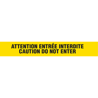 Barricade Tape, Bilingual, 3" W x 1000' L, 3 mils, Black on Yellow NRZ Safety Inc.