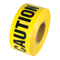 Reinforced Grade Barricade Tape, English, 3" W x 500' L, 5 mils, Black on Yellow NRZ Safety Inc.