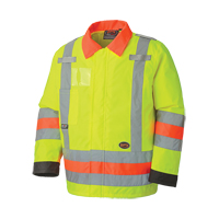6037 Manteau de s&eacute;curit&eacute; imperm&eacute;able pour le contr&ocirc;le de la circulation, Polyester, Jaune lime haute visibilit&eacute;, T-petit NRZ Safety Inc.