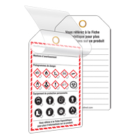 Self-Laminating Workplace Tags, Cardstock, 3-3/8" W x 5-3/4" H, French NRZ Safety Inc.