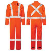 UltraSoft&reg; 7 oz. High-Visibility Deluxe Coveralls, Size 46, Orange NRZ Safety Inc.