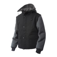 Manteau avec manches &agrave; fermeture &agrave; glissi&egrave;re, Hommes, Grand, Noir NRZ Safety Inc.