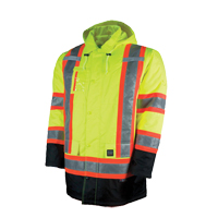 Lined Safety Parka, High Visibility Lime-Yellow, Large NRZ Safety Inc.