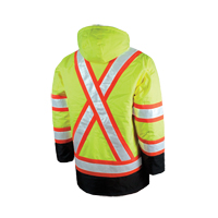 Lined Safety Parka, High Visibility Lime-Yellow, Large NRZ Safety Inc.