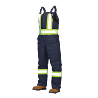 Duck Lined Safety Overalls, Cotton, Large, Navy Blue NRZ Safety Inc.
