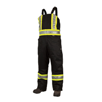 Lined Safety Overalls, Polyester/Polyurethane, Large, Black NRZ Safety Inc.
