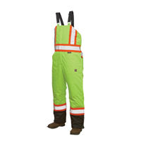 Lined Safety Overalls, Polyester/Polyurethane, Large, High Visibility Lime-Yellow NRZ Safety Inc.