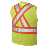 5-Point Tearaway Safety Vest, High Visibility Lime-Yellow, Large/X-Large, Polyester NRZ Safety Inc.