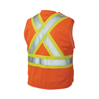 5-Point Tearaway Safety Vest, High Visibility Orange, Large/X-Large, Polyester NRZ Safety Inc.