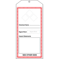 Tr&egrave;s grandes &eacute;tiquettes SGH, Papier cartonn&eacute;, 3-7/8" la x 8-1/2" h, Anglais NRZ Safety Inc.