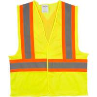 Traffic Safety Vest, High Visibility Lime-Yellow, 2X-Large, Polyester NRZ Safety Inc.