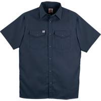 Twill Short-Sleeved Work Shirt with Snap, Men's, Small, Navy Blue NRZ Safety Inc.