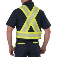 Ripstop High Visibility Short Sleeved Shirt, Polyester, Small, Navy Blue NRZ Safety Inc.