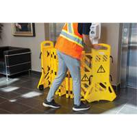 Portable Mobile Barrier, 40" H x 13' L, Yellow NRZ Safety Inc.