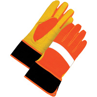 Gants haute visibilit&eacute;, Taille Grand, Paume Cuir fleur NRZ Safety Inc.