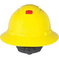 Casque de s&eacute;curit&eacute; &agrave; bordure compl&egrave;te avec capteur Uvicator, Suspension Rochet NRZ Safety Inc.