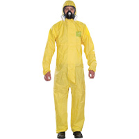 Microchem&reg; Medium-Duty Disposable Coveralls, Small, Yellow, Polypropylene NRZ Safety Inc.
