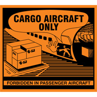 &eacute;tiquettes de manutention Cargo Aircraft Only, 4-3/4" lo x 4-1/4" la, Orange NRZ Safety Inc.