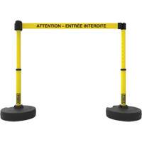 Plus Barrier Post Set, Plastic, 42" H, Yellow Tape, 15' Tape Length NRZ Safety Inc.