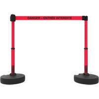 Plus Barrier Post Set, Plastic, 42" H, Red Tape, 15' Tape Length NRZ Safety Inc.