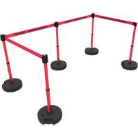 Plus Barrier Post Set, Plastic, 42" H, Red Tape, 15' Tape Length NRZ Safety Inc.