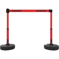 Plus Barrier Post Set, Plastic, 42" H, Red Tape, 15' Tape Length NRZ Safety Inc.