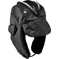 N-Ferno&reg; Zippered Trapper Hat, Polyurethane/Satin Lining, Medium/Small, Black NRZ Safety Inc.