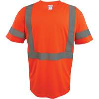 Short Sleeve Safety T-Shirt, Polyester, 2X-Large, High Visibility Orange NRZ Safety Inc.