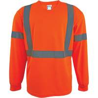 Long Sleeve Safety Shirt, Polyester, 2X-Large, High Visibility Orange NRZ Safety Inc.