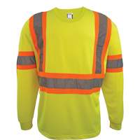Long Sleeve Safety Shirt, Polyester, 2X-Large, High Visibility Lime-Yellow NRZ Safety Inc.