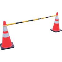 Retractable Cone Bar, 7'2" Extended Length, Black/Yellow NRZ Safety Inc.
