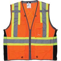 Veste de s&eacute;curit&eacute; pour arpenteur, Orange haute visibilit&eacute;, Grand, Polyester NRZ Safety Inc.