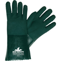 Chemical Resistant Gloves, Size Large, 14" L, PVC, Jersey Inner Lining NRZ Safety Inc.