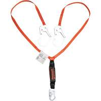 Titan Shock-Absorbing Lanyard, 6', Locking Rebar Hook Center, Locking Snap Hook Leg Ends, Polyester NRZ Safety Inc.