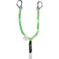 Miller&reg; StretchStop&reg; Shock-Absorbing Lanyard, 6', Scaffold Hook Center, Locking Snap Hook Leg Ends, Polyester NRZ Safety Inc.