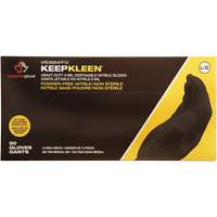 Gants jetables KeepKleen, Grand, Nitrile, 8 mils, Sans poudre, Noir NRZ Safety Inc.
