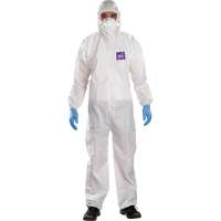 Alphatec Microchem Coveralls with Collar, Large, White, SMS NRZ Safety Inc.