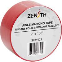Aisle Marking Tape, 2" x 108', PVC, Red NRZ Safety Inc.