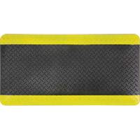 Anti-Fatigue Matting, Diamond, 1-2/3' x 3-1/4' x 3/4", Black/Yellow, Polyurethane NRZ Safety Inc.