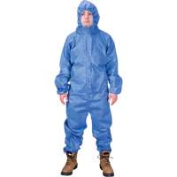 Hooded Coveralls, Medium, Blue, SMS NRZ Safety Inc.