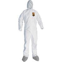 KleenGuardA45 Liquid & Particle Protection Coveralls with Anti-Slip Shoe, Large, Grey/White, Microporous NRZ Safety Inc.