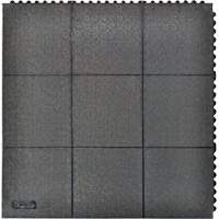 Cushion-Ease&reg; Interlocking Anti-Fatigue Mat, Pebbled, 3' x 3' x 3/4", Black, Natural Rubber NRZ Safety Inc.
