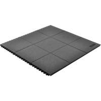 Cushion-Ease&reg; Interlocking Anti-Fatigue Mat, Pebbled, 3' x 3' x 3/4", Black, Natural Rubber NRZ Safety Inc.