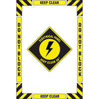 "Electrical Panel" Floor Marking Kit, Adhesive, English with Pictogram NRZ Safety Inc.