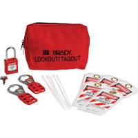 Trousse de cadenassage/&eacute;tiquetage avec cadenas de s&eacute;curit&eacute; en nylon dans une pochette, Ensemble &eacute;lectrique, 14 composants compris NRZ Safety Inc.