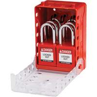 Boîte de cadenassage de groupe ultra compacte avec cadenas de s&eacute;curit&eacute; en nylon, Rouge NRZ Safety Inc.