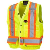 6693 Surveyor's Safety Vest, High Visibility Lime-Yellow, 5X-Large, Polyester NRZ Safety Inc.