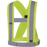 5492 Bretelles de s&eacute;curit&eacute; r&eacute;glable de 4" de large, R&eacute;pond ou surpasse la norme CSA Z96 classe 2 - niveau 2, Jaune lime haute visibilit&eacute;, Couleur r&eacute;fl&eacute;chissante Argent, Taille unique NRZ Safety Inc.